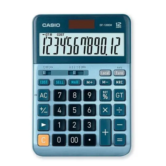 Casio Calculadora De Oficina Sobremesa Azul Df-120Em