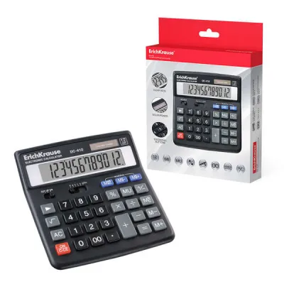 ErichKrause DC-412 Calculadora de Sobremesa LCD 12 Dígitos Memoria Doble Color Negro