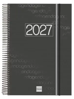 Finocam Agenda Anual 2027 Espiral 1 Día por Página E40 210x297mm Tapa Polipropileno Negro