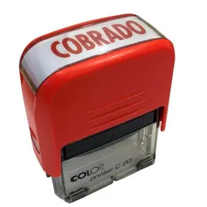 Colop Sello Printer C20 Formula "Cobrado" Almohadilla E/20 14x38mm Rojo