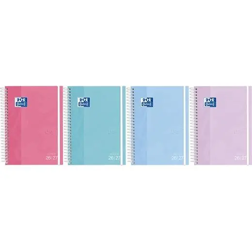 Oxford Agenda Escolar Touch Pastel Espiral 4º Sv T/Extradura Surtido Pastel 2026-2027 Castellano