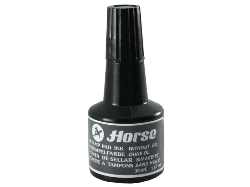 Horse Bote De Tinta Para Tampon 30Ml - Sin Aceite - Color Negro