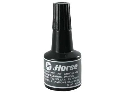 Horse Bote De Tinta Para Tampon 30ml Sin Aceite Color Negro