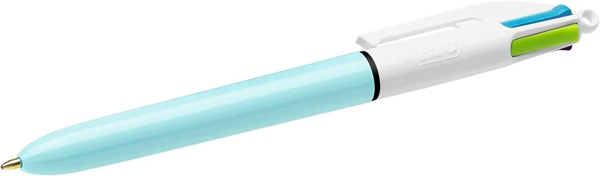 Bic Bolígrafo 4 Colores Fun Pastel Cuerpo Blanco/Azul Caja 12 Unidades