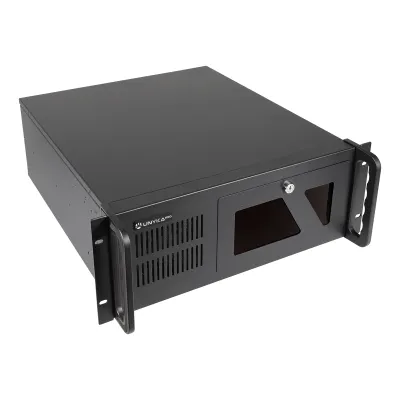 Caja Rack 19" 4U Unyka Uk4229 Evo Forntal Con Puerta De Seguridad Filtro Antipolvo Usb 3.0 Sin Fuente De Alimentación