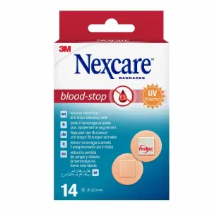 Nexcare Pack de 14 Apositos Tipo Parche 22mm - Resistente al Agua - Color Piel