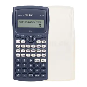 Milan Calculadora Científica 10+2 Dígitos, Pantalla de 2 Líneas, 240 Funciones, Color Azul/Blanco