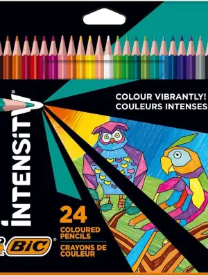 Bic Intensity Triangle - Caja de 24 Lápices Triangulares 3.20mm Sin Madera Colores Surtidos