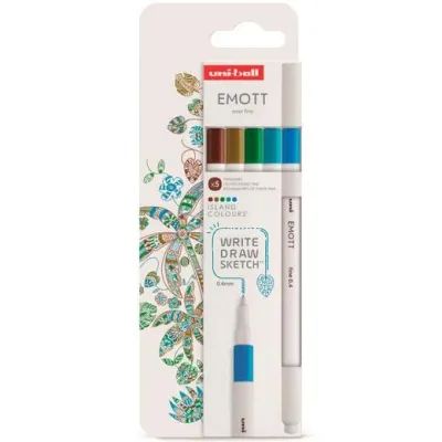 Uniball Emott Rotuladores De Escritura Y Dibujo Colores Tropicales Estuche 5 Ud