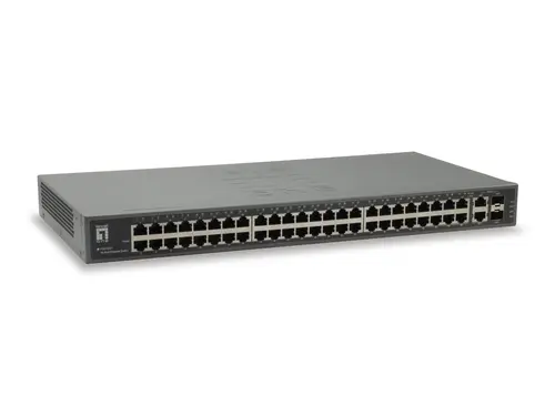 Switch Level One 50-Port Fast Ethernet Switch, 2 X Gigabit Sfp/Rj45 Combo