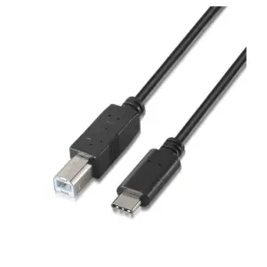 AISENS CABLE USB 2.0 IMPRESORA 3A TIPO USB-C/M - B/M NEGRO 1,0M