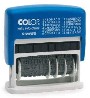 Colop Sello Printer S120/WD 4mm Fórmula/Fecha Español Azul/Bicolor