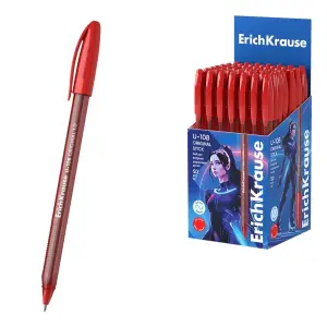 ErichKrause U-108 Bolígrafo Clásico 1.0mm Punta Bola Color Rojo Cuerpo Translucido