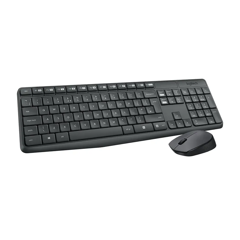 Logitech MK235 Pack Inalámbrico Teclado y Ratón 3 Botones Uso Ambidiestro Negro