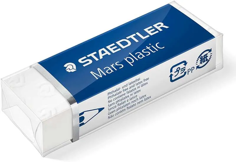 Staedtler Mars Plastic 526 50 Goma De Borrar - Plastico - Alta Precision - Color Blanco