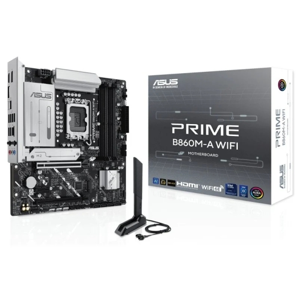 Asus Prime B860M-A Wifi Placa Base Lga 1851 - Wifi, Bluetooth, 4X Ddr5, 2X M2, 4X Sata Iii, Pcie 4.0, 5.0, Usb 2.0, 3.2, Rj-45, Hdmi, Displayport - Factor De Forma Microatx