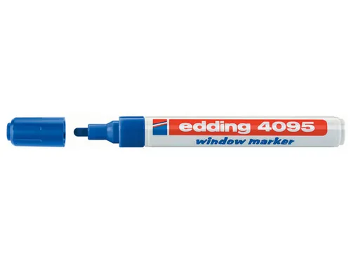Edding 4095 Rotulador Tiza Líquida Punta Redonda 2-3mm Color Azul Olor Neutro