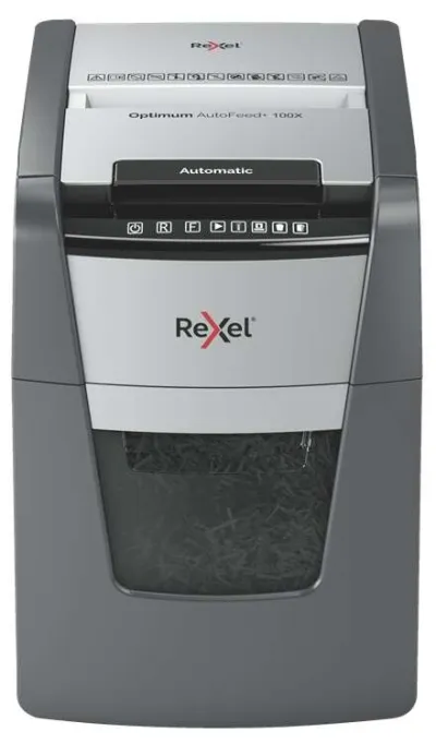 Rexel Optimum AutoFeed 100X Destructora Automática P-4, Alimentación 100 Hojas, 34L