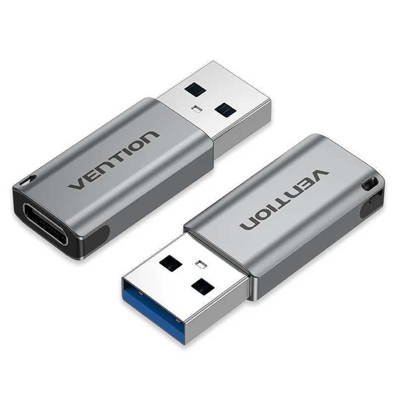 Vention Adaptador USB 3.0 Macho a USB-C Hembra - Color Gris