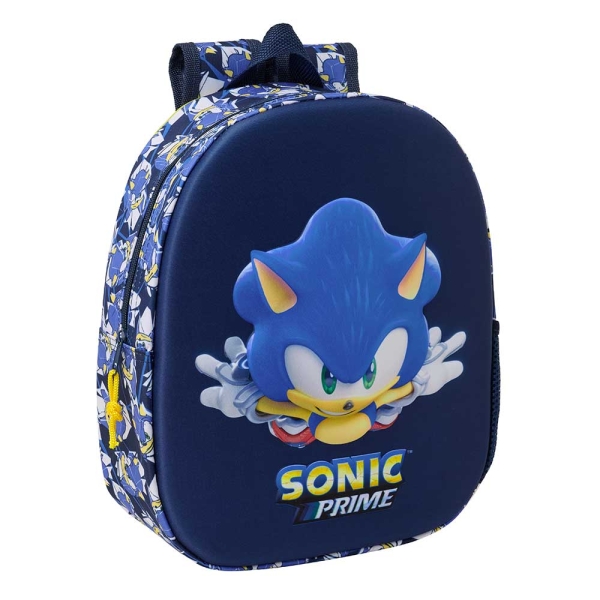 Safta Sonic Mochila 3D De 8.64L - Portabotellas - Tarjeta De Identificacion Personal - Hombreras Acolchadas - 27X33X10Cm - Color Azul Marino