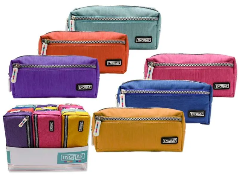 Ingraf Mediterraneo Portatodo Plano - Diseño Elegante - Material Resistente - Cierre Seguro - Ideal Para Viajes Y Uso Diario - Colores Surtidos