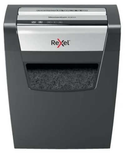Rexel Momentum X410 Destructora de Papel Manual Corte Confeti P-4 10 Hojas 23L Negro/Plata