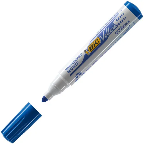 Velleda Marcador Pizarra Blanca Ecolutions 1701 Punta Redonda Azul Caja 12 Unidades