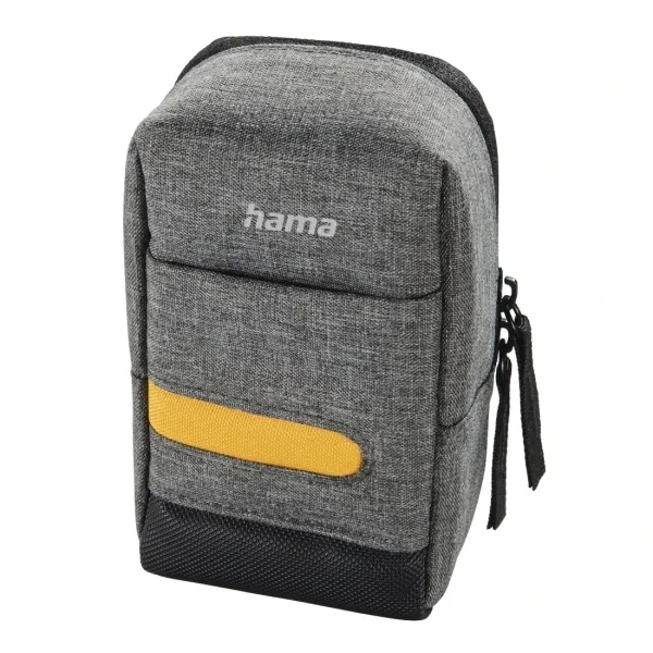 Hama Terra Funda Para Cámara - Poliéster Reciclado - Asa Para Cinturón - Correa Desmontable - 7.5x4.5x13cm - Gris