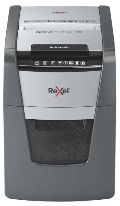 Rexel Optimum AutoFeed 90X Destructora Automática P-4, Capacidad 35L, Anti Atasco
