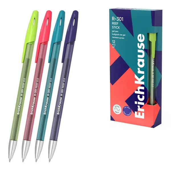 ErichKrause R-301 Gel Stick Bolígrafo Azul 0.4mm Tinta Resistente al Agua