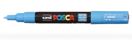 Posca Marcador  Pc-1M No Permanente Punta Fina 0.7-1Mm Azul Claro