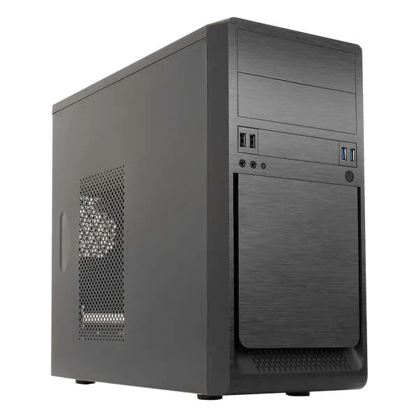 UNYKAch Caja Micro ATX MATX UK6023 U3 Negro USB 2x2.0 2x3.0 con Fuente 500W