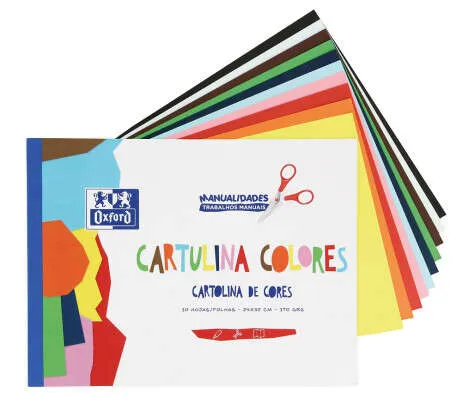 Oxford Bloc 10H A4 Cartulina De Colores 170g