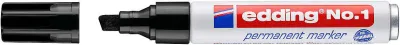 Edding Nº1 Rotulador Permanente Negro - Punta Biselada - Trazo 1-5 mm - Recargable
