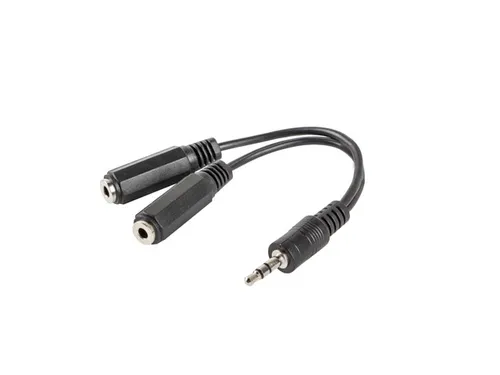 Lanberg Ad-0024-Bk Cable De Audio 0,1 M 3,5Mm 2 X 3.5Mm Negro