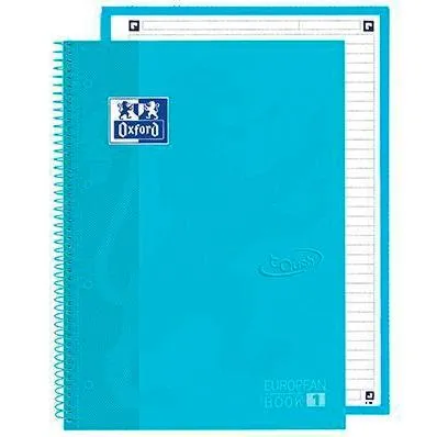 Oxford Cuaderno Touch Europeanbook 1 Write & Erase 80H A4+ Microperforado Pack 5 Ud Azul Pastel