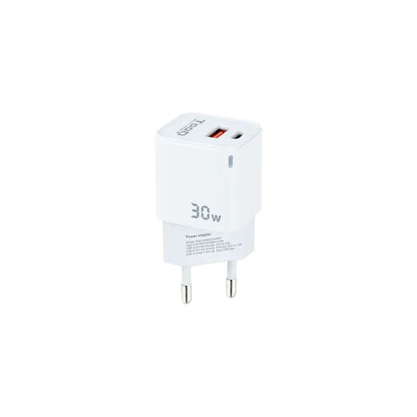 TooQ Cargador Pared GAN USB-C/USB-A 30W