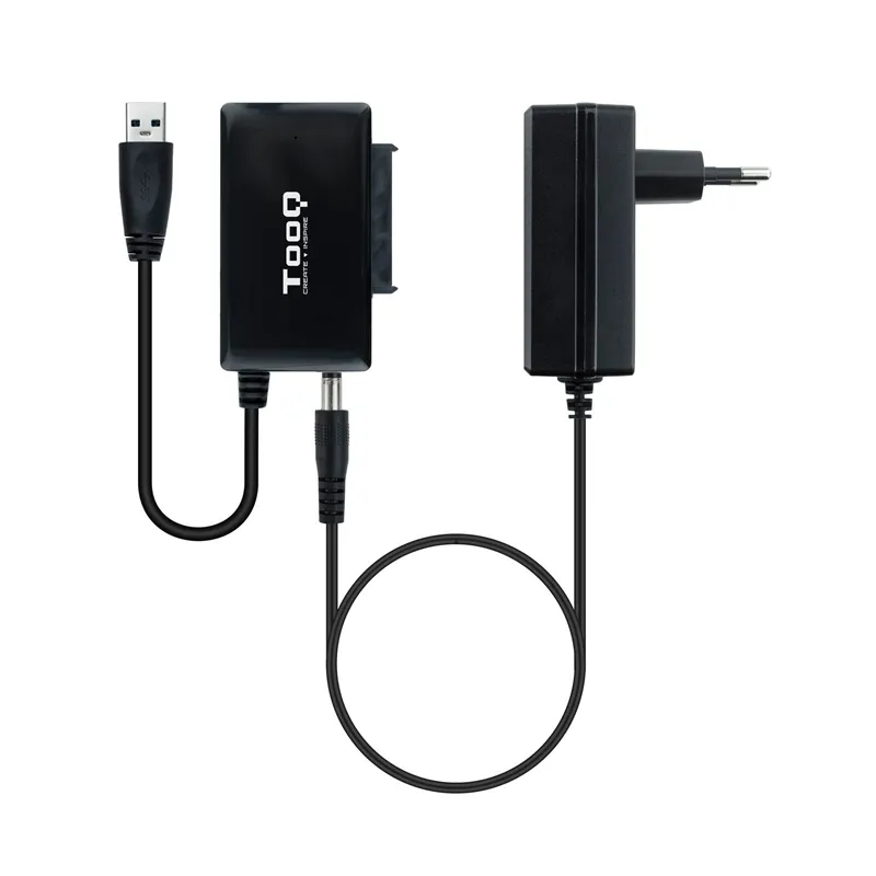 Tooq Adaptador USB 3.0 a SATA para Discos Duros de 2.5” y 3.5” con Alimentador - Negro