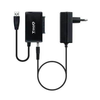 Tooq Adaptador USB 3.0 a SATA para Discos Duros de 2.5” y 3.5” con Alimentador - Negro