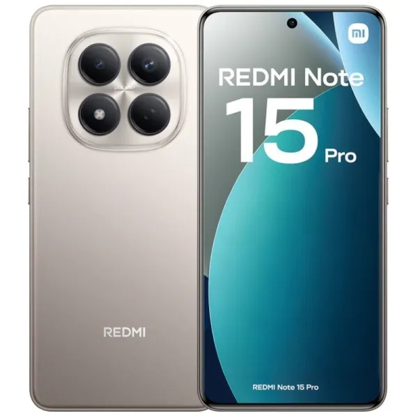Xiaomi Redmi Note 15 Pro Smartphone Pantalla Amoled 6.77" 120Hz - 8Gb -256Gb - Camara 200 Mp Ois + 32 Mp - Mediatek Helio G200 Ultra  - Bateria 6500 Mah Con Carga 45W - Ip65 - Color Titanio
