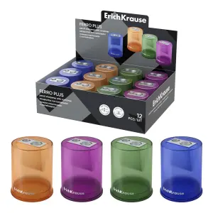 ErichKrause Ferro Container Plus Expositor con 12 Sacapuntas Metálicos 2 Orificios 8 y 11mm