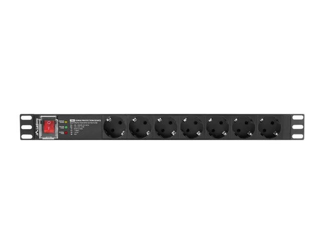 Lanberg PDU-PRO-07F-0200-BK Unidad De Distribución De Energía PDU 6 Salidas AC 1U Negro