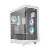 NOX Semitorre Hummer Ether Cristal Curvo Negro y Blanco