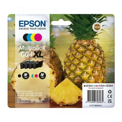 Epson 604XL Pack de 4 Cartuchos de Tinta Originales para Impresoras