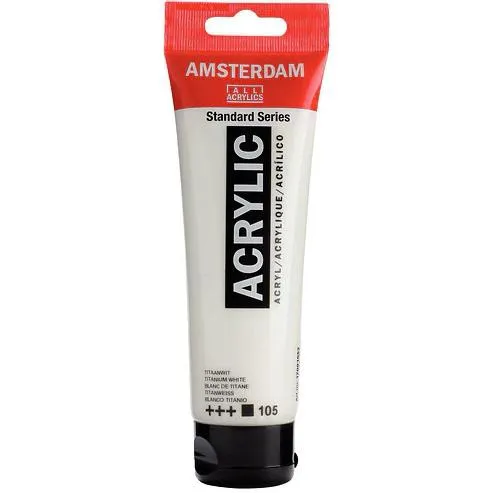 Talens Amsterdam Standard Series Colores Acrílicos Tubo 120Ml Blanco De Titanio