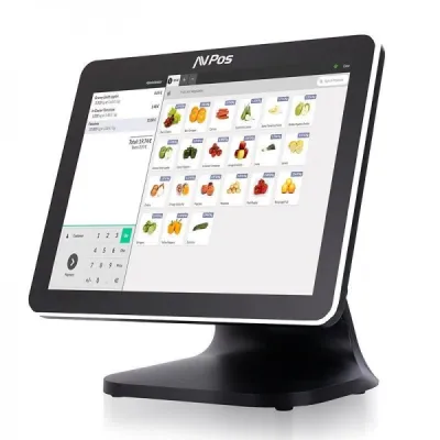 AVPos TPV K5000 15" Táctil, N100, 8GB RAM, SSD 128GB, VGA y HDMI, Negro