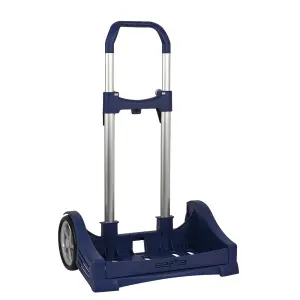 Safta Carro Portamochilas Universal con Ruedas Antivibración 14cm Aluminio/PP 40x85x28cm Azul Oscuro