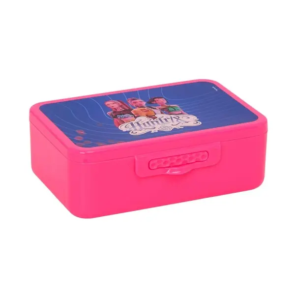 Safta Fiambrera K-Pop Demon Hunters 850ml, 3 Compartimentos, Rosa, 17.4x5.8x11.4cm