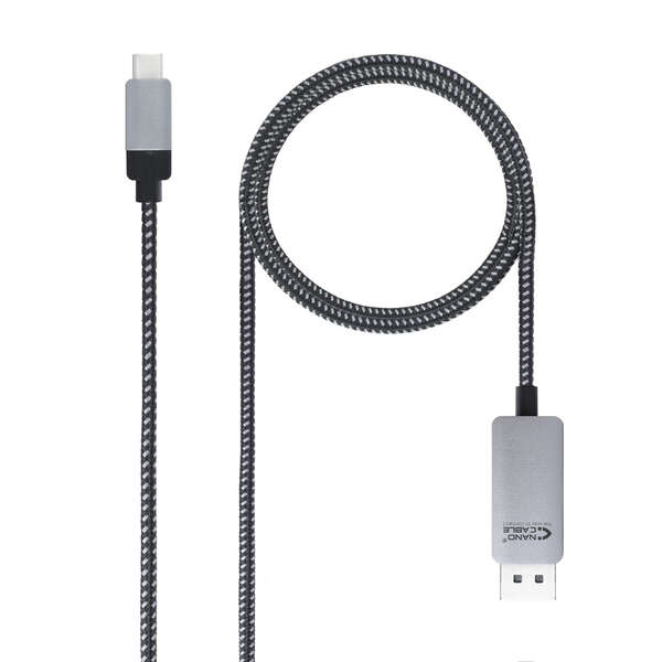 Nanocable Cable Conversor Usb-C Macho A Displayport Macho 1.80M - Color Negro/Plata