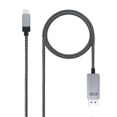 Nanocable Cable Conversor USB-C Macho a DisplayPort Macho 1.80m Negro/Plata